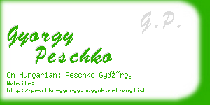 gyorgy peschko business card